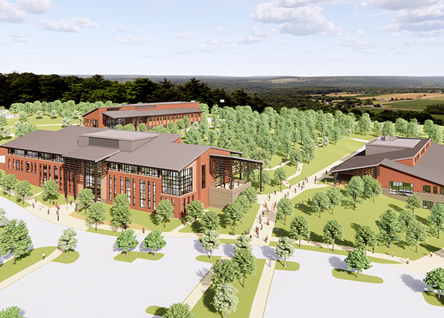 Clemson University Veterinary Medicine Complex aerial rendering