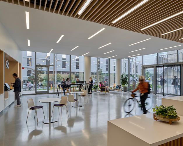 Combined café and lobby space