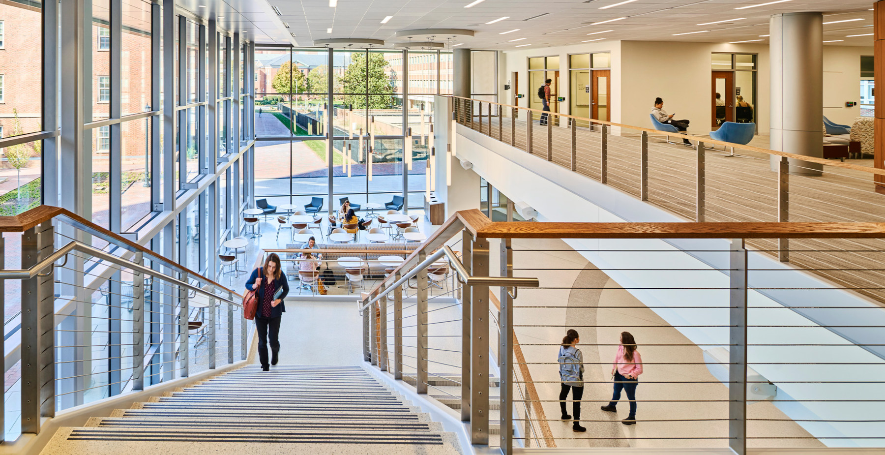 University of North Carolina - School of Medicine, Roper Hall: balcony view of study areas and classrooms